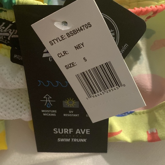 Brooklyn Cloth Surf Ave Boys Swim Trunks Sz 5 MOISTURE WICKING, UV RESISTANT NWT - Picture 9 of 9
